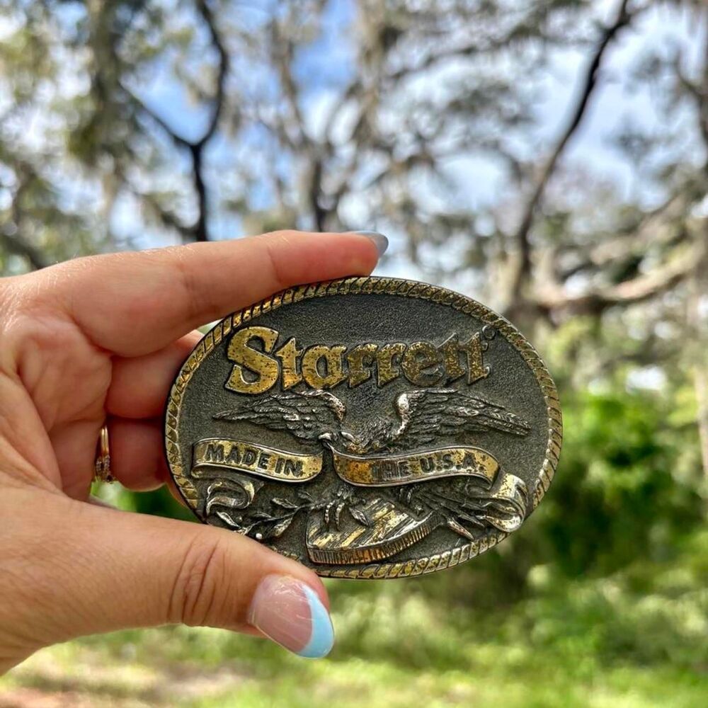 Vintage Starrett "Made in the U.S.A." Eagle Brass Belt Buckle